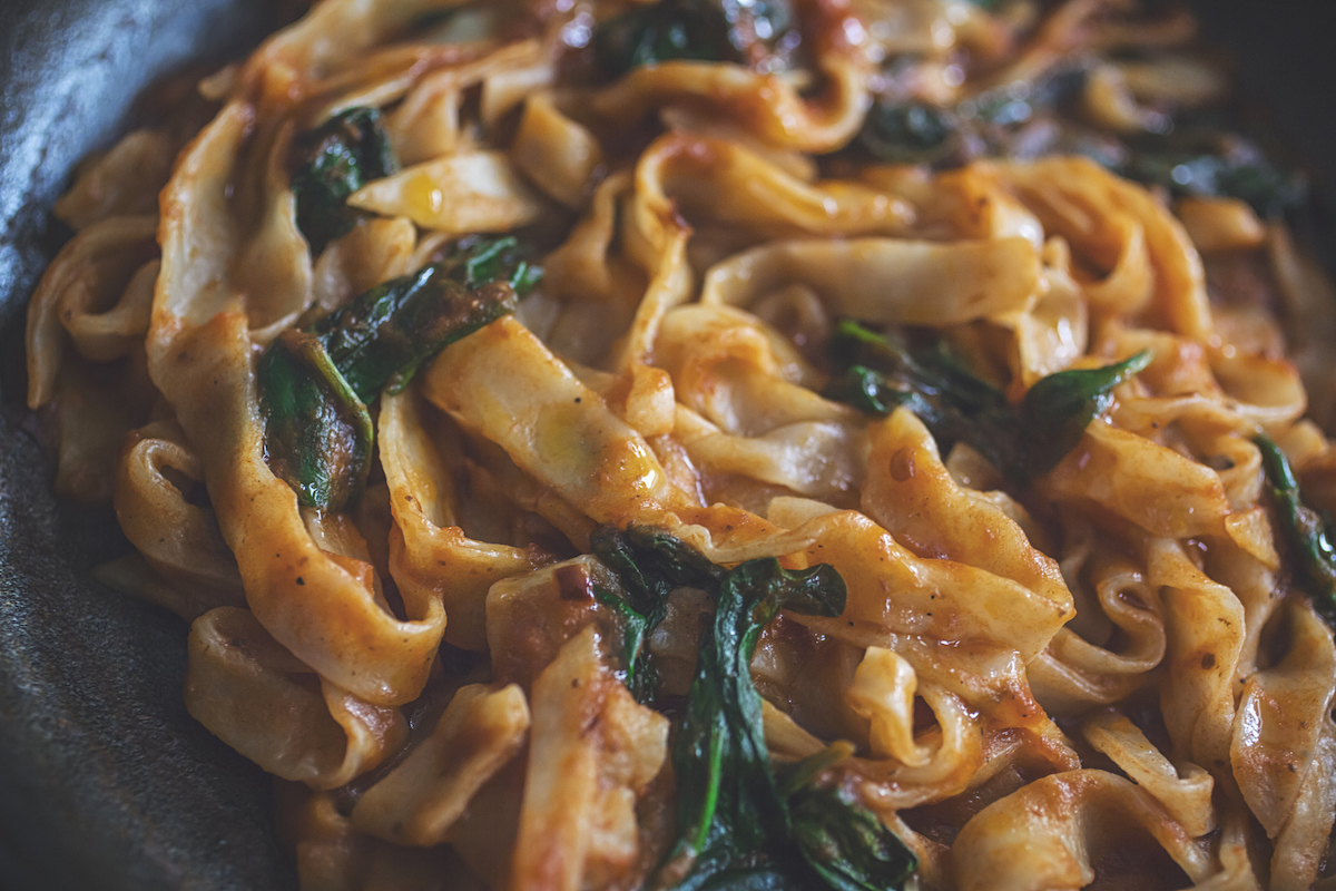 Winter warmer - Pumpkin & Spinach Fettucine